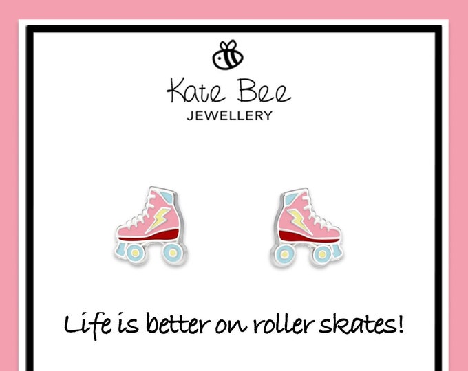 Tiny Roller Skate Silver Stud Earrings Skating Earrings Etsy