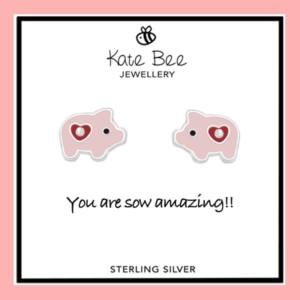 Tiny Piglet earrings, sterling silver, pigs, cute earrings, animal earrings, hypoallergenic, pigs