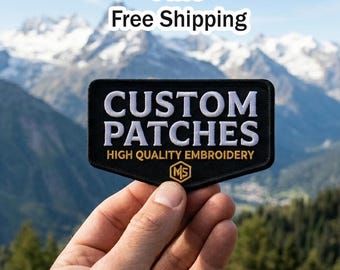 Custom Embroidered Logo Patch – Business, Party, Event Apparel Iron-On -Iron On Backing