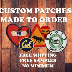 Custom Embroidery Patches, Embroidered Patch, Made To Order, Free Shipping, Fast Turnaround Time, Iron on patch