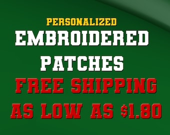 Patches, Custom Iron on Patches, Embroidered Sew On Patches, Free Shipping, Fast Turnaround Time, Custom Patch Maker