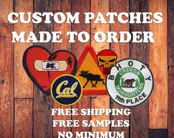 Custom Embroidery Patches, Embroidered Patch, Made To Order, Free Shipping, Fast Turnaround Time, Iron on patch