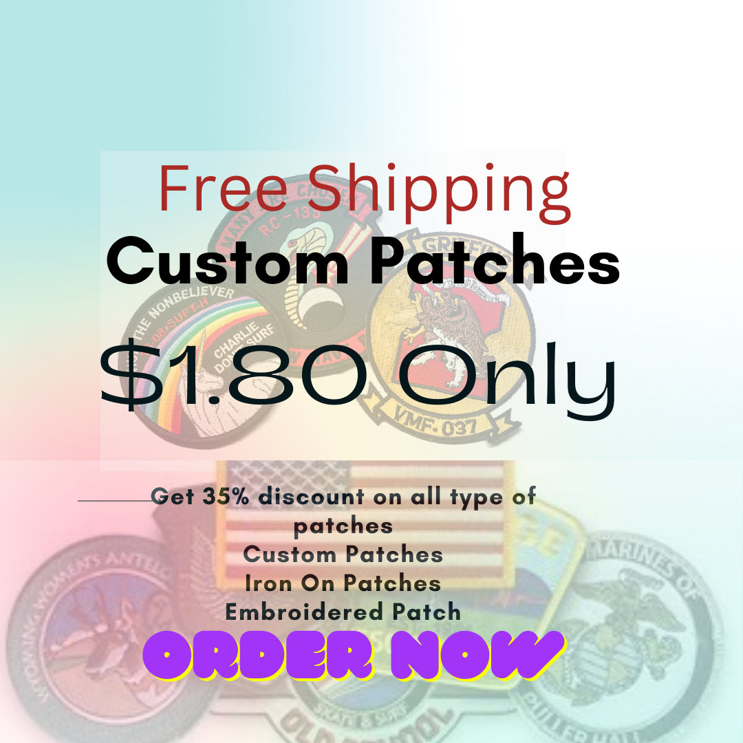 Embroidery Patches, Custom Embroidered Patches, Custom Patch, Sew on Patch,  Iron on Patch, Free Shipping on All Orders, 