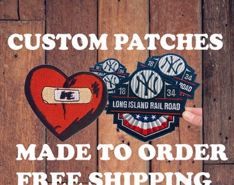 Embroidered Patches, Custom Made Patch, Made To Order, Free Shipping On All Orders, No Minimum, Iron on backing available