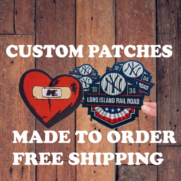 Embroidered Patches, Custom Made Patch, Made To Order, Free Shipping On All Orders, No Minimum, Iron on backing available