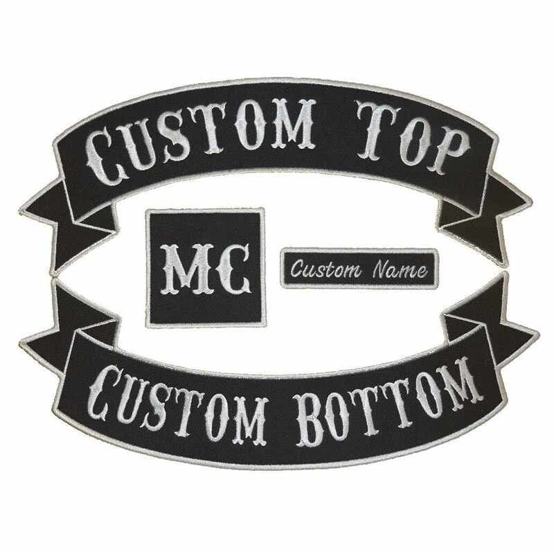 Custom Embroidered Motorcycle Patches,Personalized Embroidery Rocker Patch  Biker Clothes Back Name Patch Sew on/Iron on for Jackets (2B Pcs)