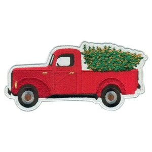 Christmas tree with truck machine embroidery design files only