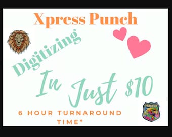 Custom Logo Embroidery Digitizing, 6-Hour Turnaround (Digital File)
