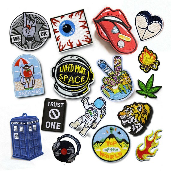 custom fabric embroidered patch badges sew