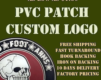 Custom PVC Patches, Hook and Loop Backing