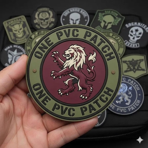 Una toppa in PVC personalizzata, con velcro, morale
