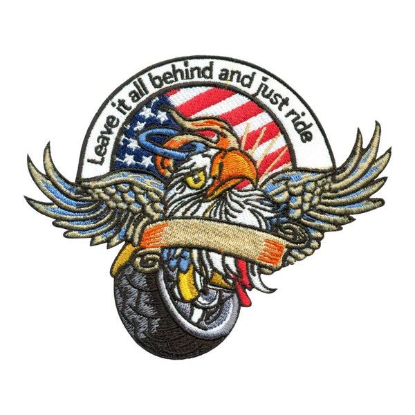 Embroidered eagle patch files. with American flag. Embroidery designs.