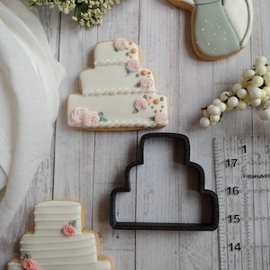 3 three tiered cake cookie cutter | birthday | wedding | bridal shower | suitcase luggage stack