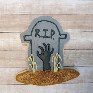 Grave zombie hand Halloween cookie cutter | tombstone | graveyard | gravestone | RIP