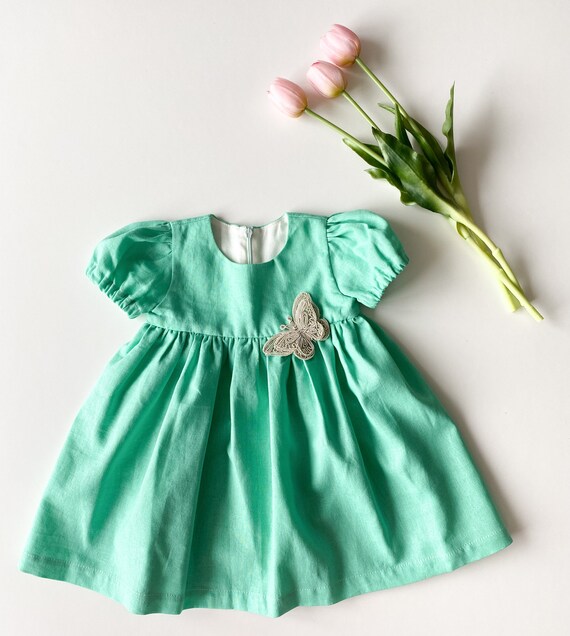 butterfly linen dress XS / 54"