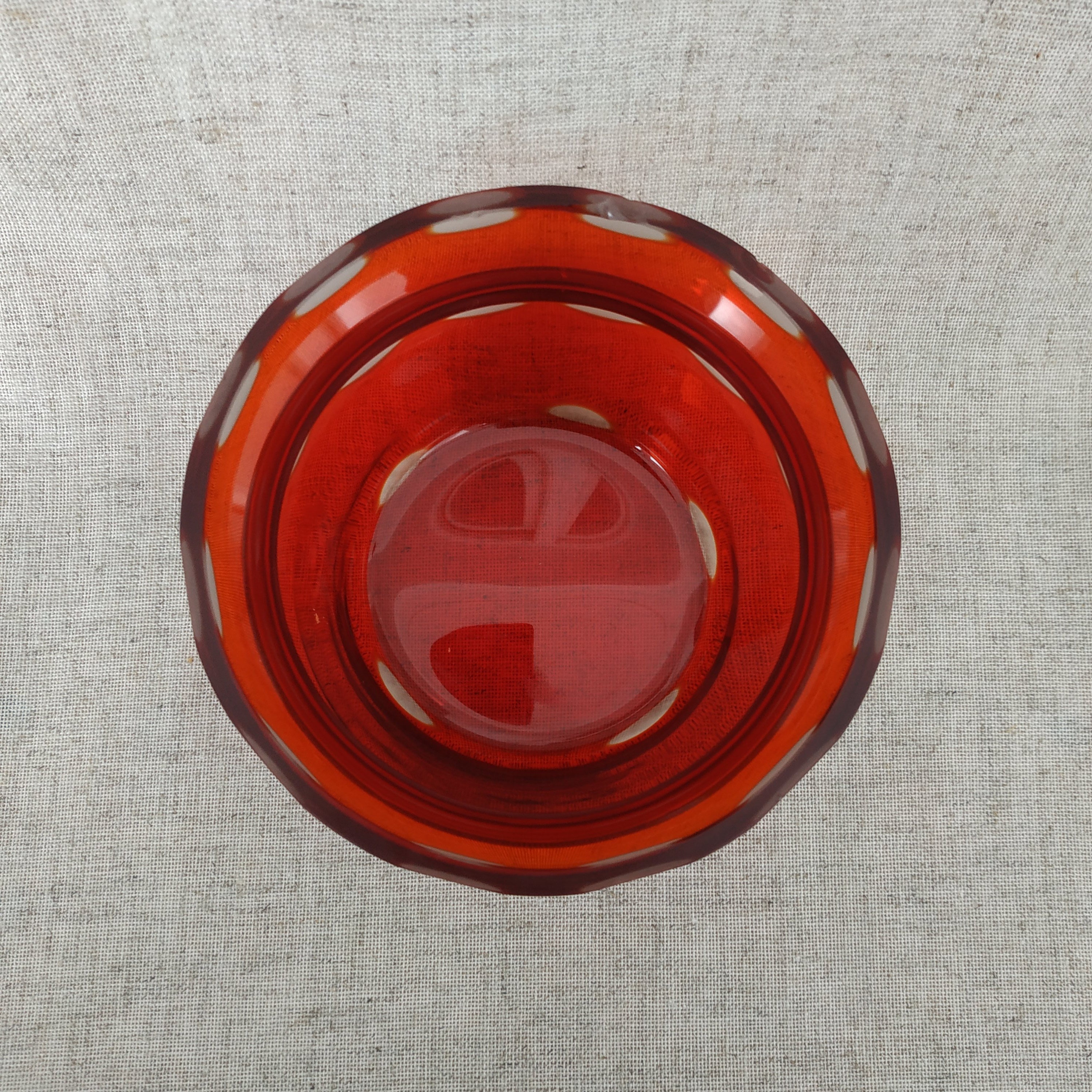 Vintage Red Glass Bowl 1970s Vintage Glass Bowl Etsy
