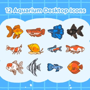 Aquarium Fish Desktop Icons for Mac and Windows | Digital Download