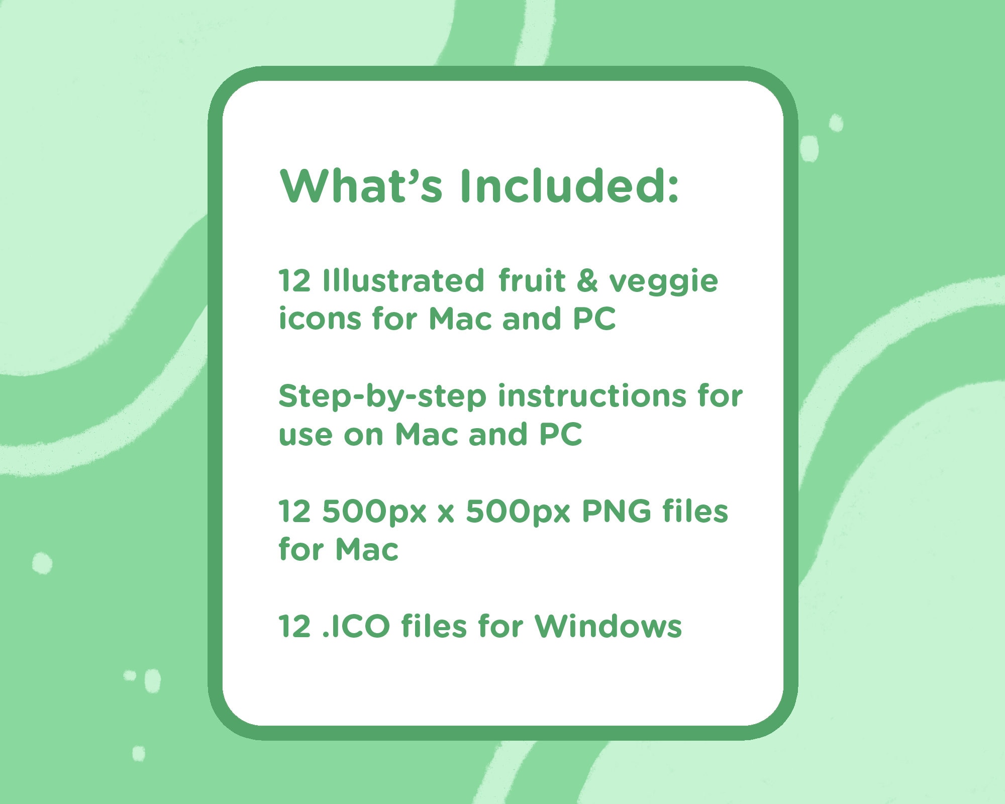 Fruit & Veggie Desktop Icons for Mac and Windows - Digital Download ...