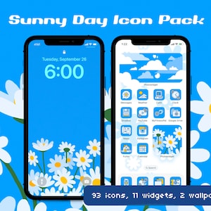 Sunny Day Icon Pack | Hand Drawn App Icons and Wallpaper | Y2k Theme for iOS and Android