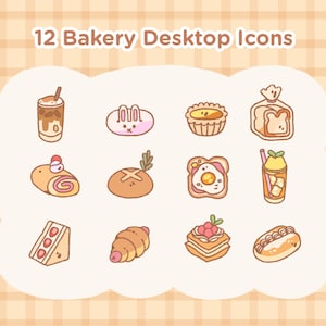 Cozy Bakery Desktop Icons for Mac and Windows - Digital Download - Cute Desktop Icons