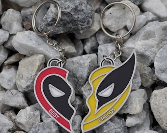 Porte-clés/collier Best Friend Deadpool x Wolverine ~ Plastique imprimé en 3D