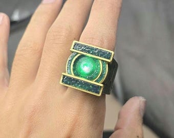 Réplica inspirada en el anillo brillante de Hal Jordan de los Green Lanterns