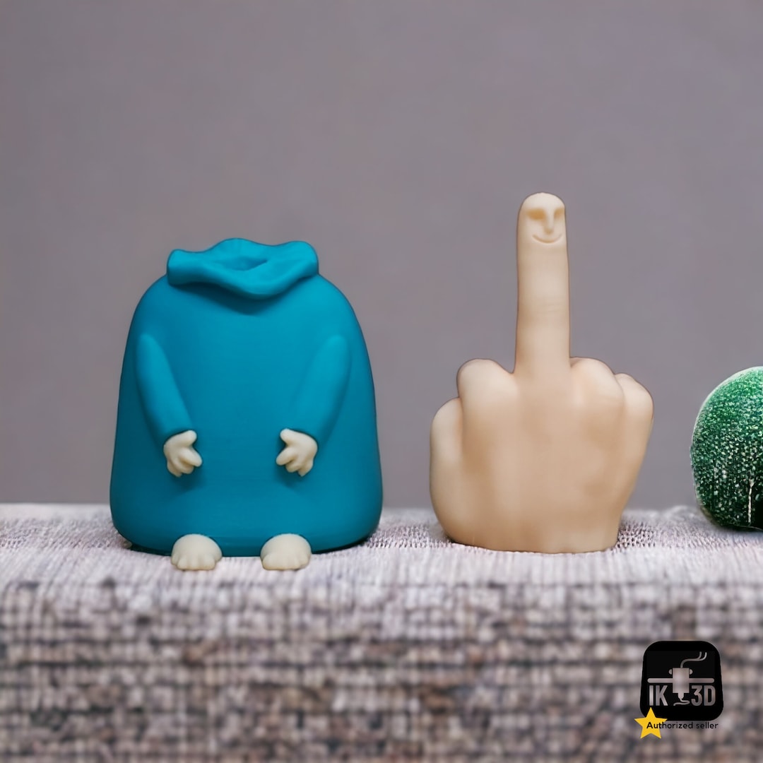 Middle Finger Statue Mr Nice Guy - 3D Printing, Prank Gifts, Funny Middle Finger Figurine, Rude Gift with Surprise Pink