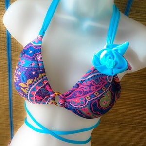 Handmade designer bikini, cheeky bottoms, unique, colorful