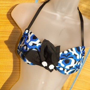 Designer bikini, cheeky bottoms, one of a kind, fitness, contrasting fabrics
