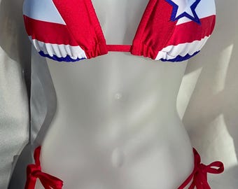 Patriotic handmade bikini String bikini