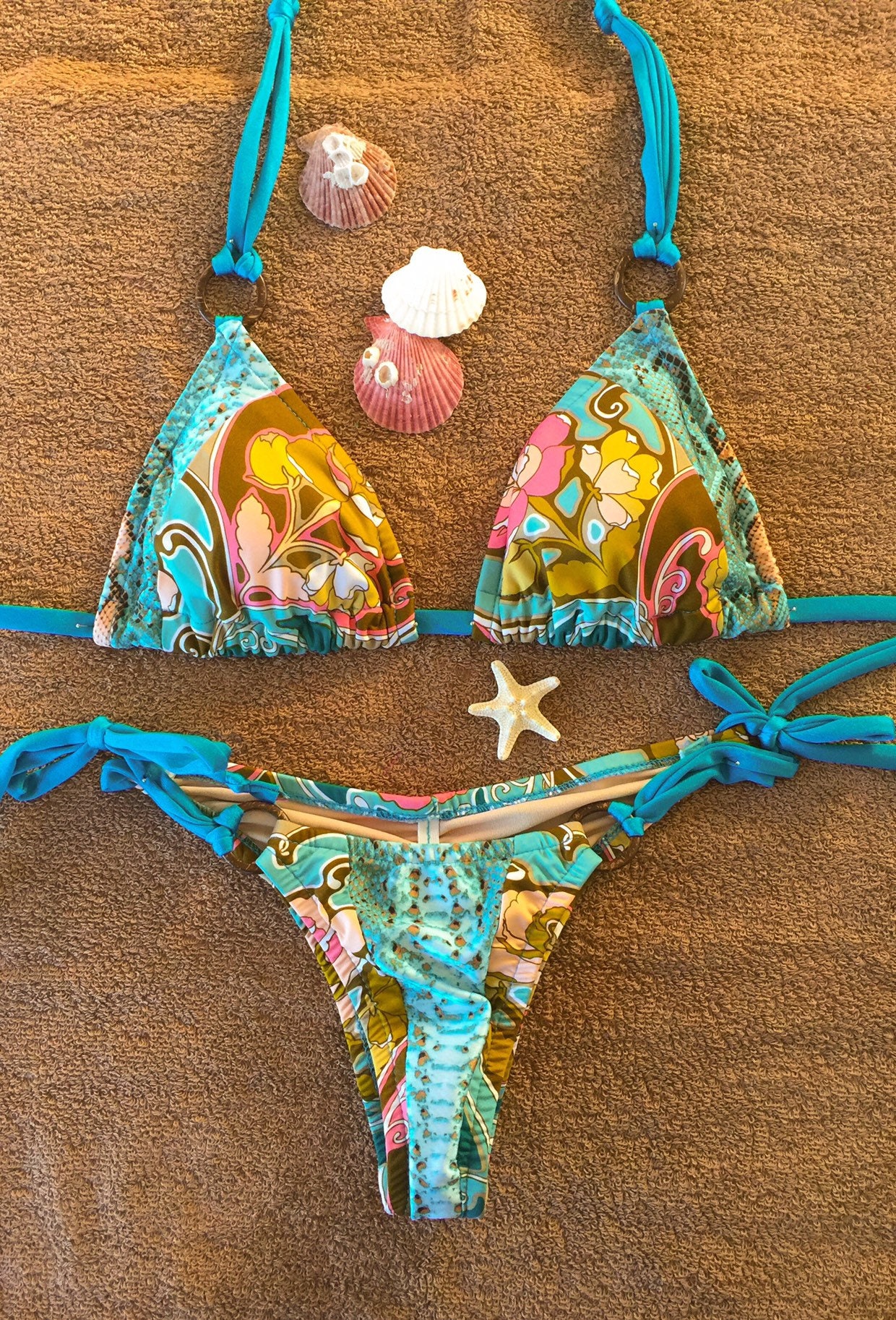 Triangle Top, Handmade Bikini, Cheeky Bikini Etsy