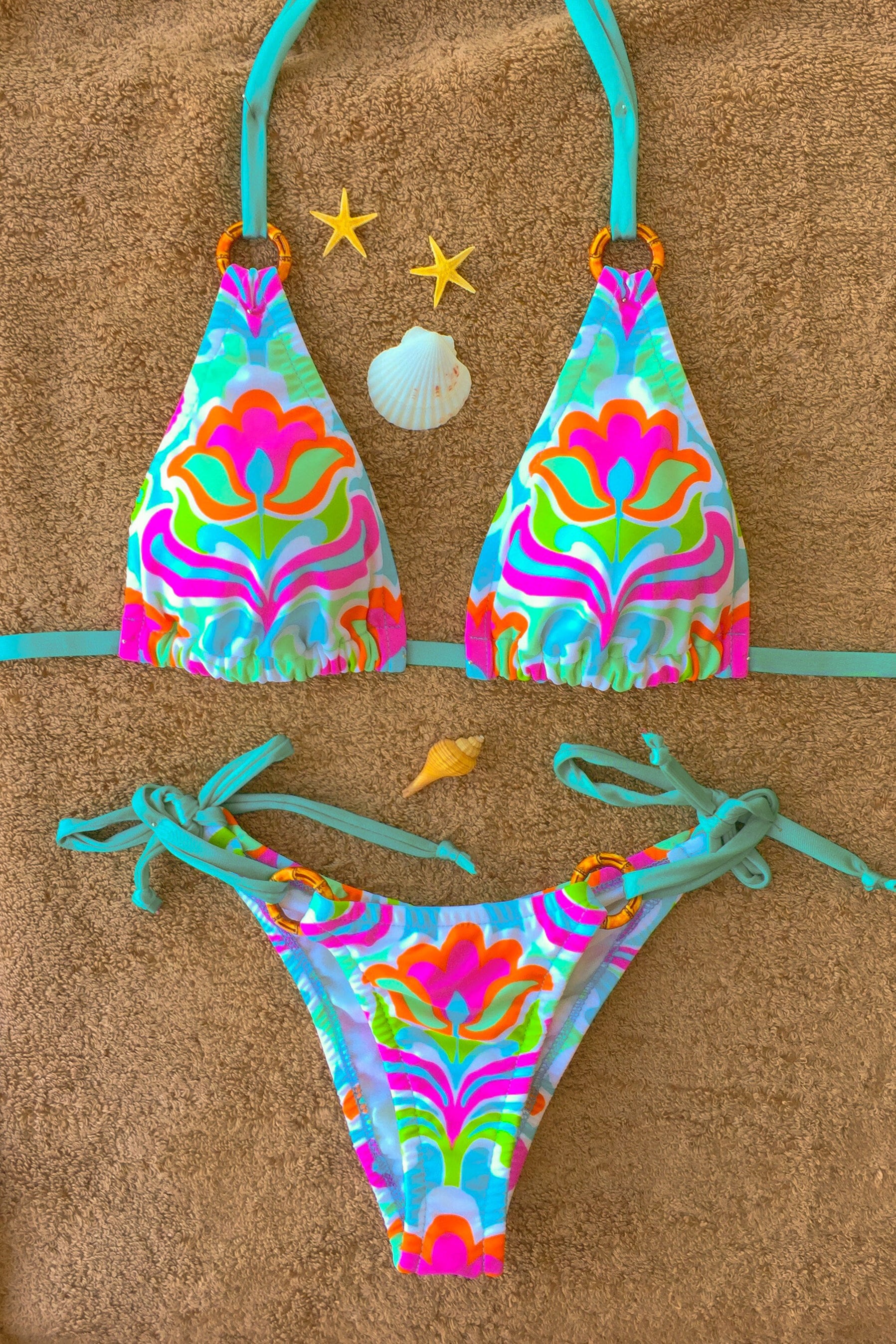 String Bikinihandmade Bikini Cheeky Bikini Halter Etsy UK
