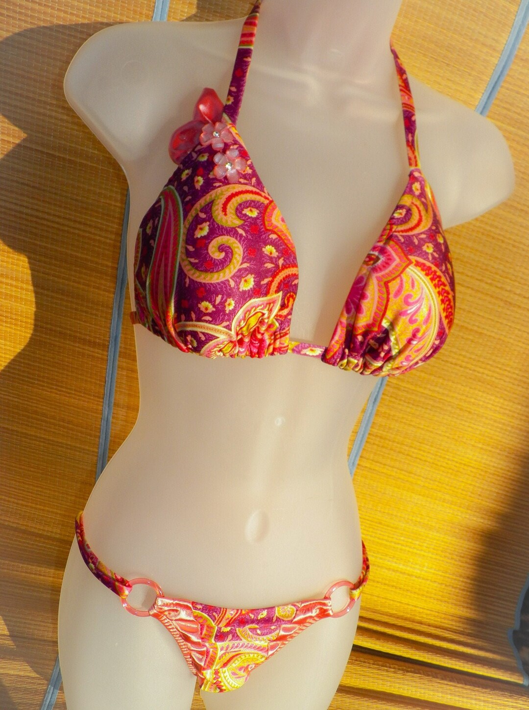 String Bikini Designer Bikini Colorful Cheeky Bottoms One Etsy