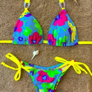String Bikini, handmade bikini, one of a kind, Cheeky bottoms