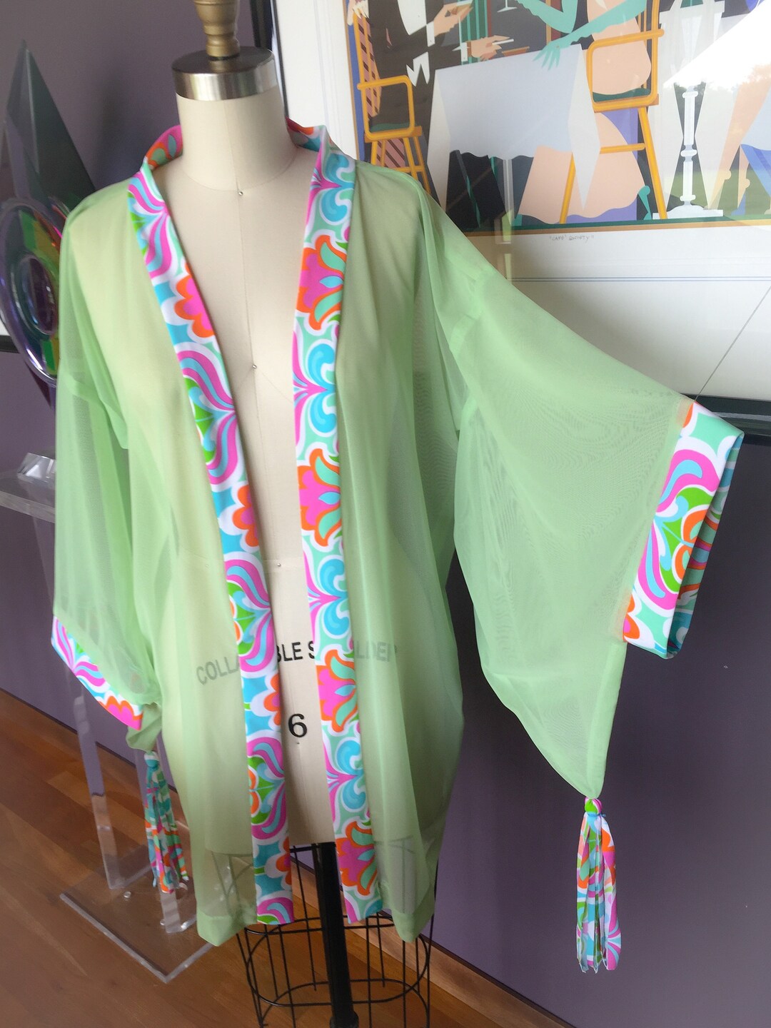 Beach Coverup Kimonostyle Robe Sheer Robe Etsy