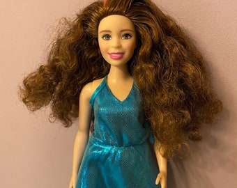 barbie with curly brown hair