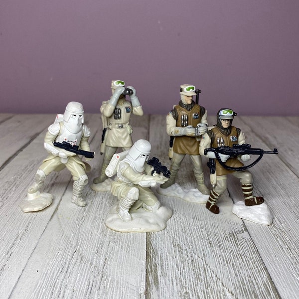 Star Wars Hoth Rebel Soldiers and Snow Trooper 2-3” PVC Mini Figures (2006 Hasbro) Star Wars Hoth