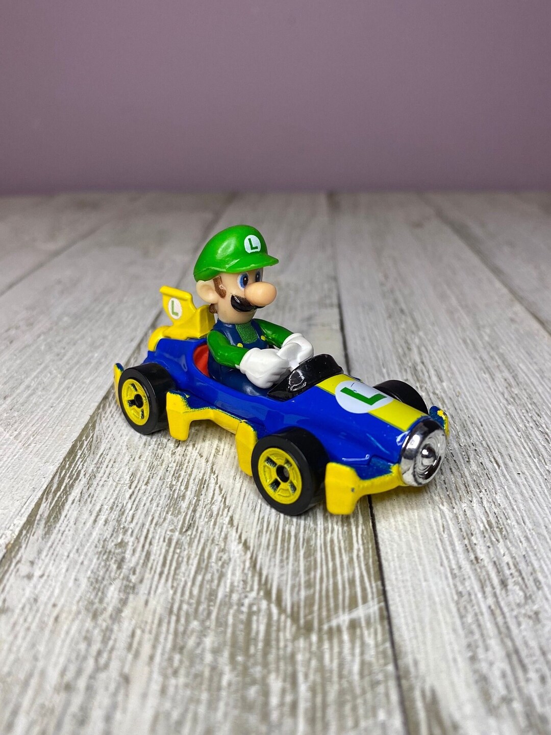 Hot Wheels Mario Kart Luigi 2.25 Mach 8 Diecast Metal Car Etsy