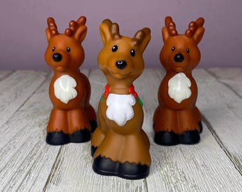 Fisher Price Little People Christmas Holiday Reindeer Figurs (Flaws/See Description)