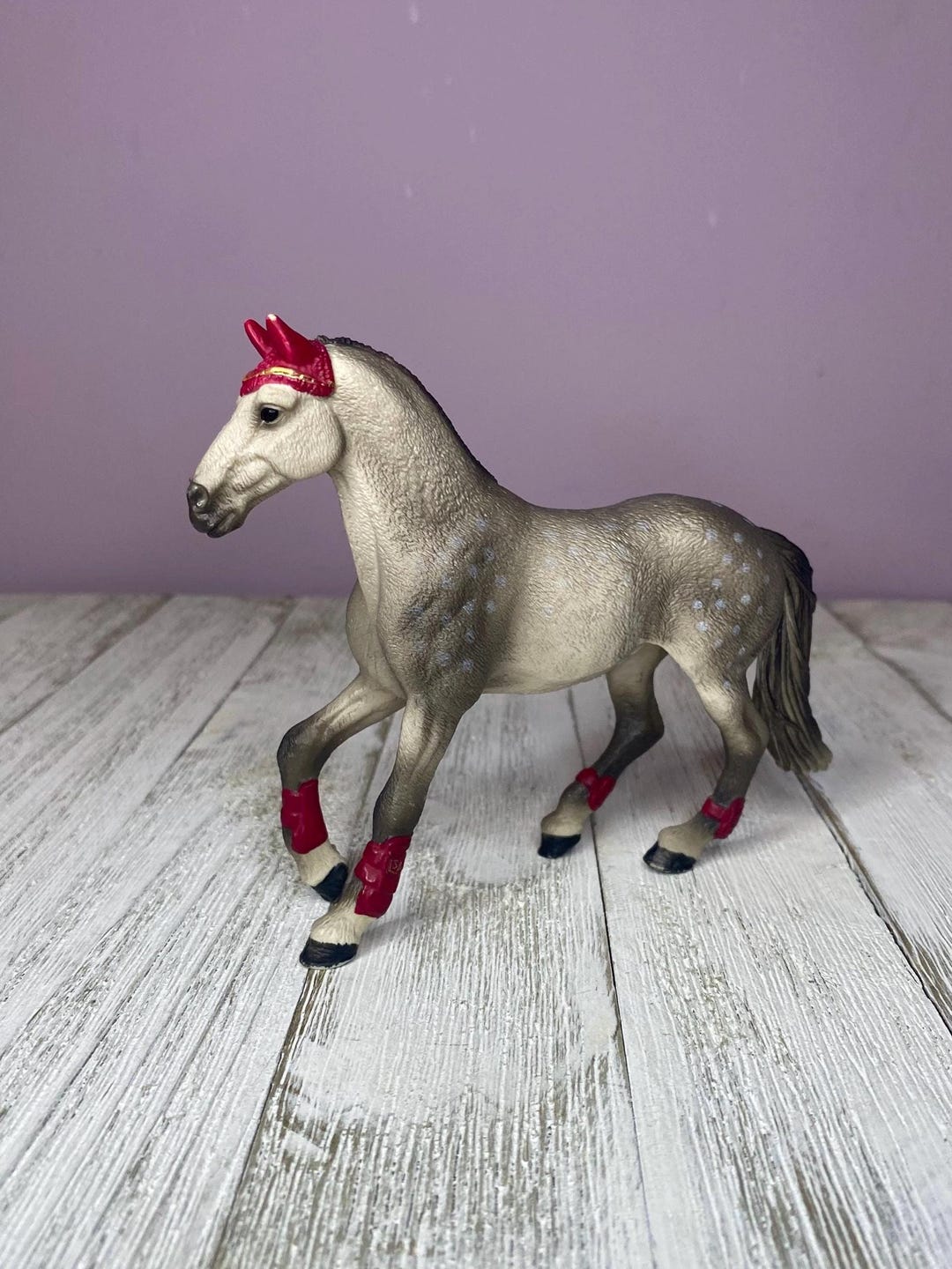 Schleich 42456 Horse Club Riding Tournament Gray Spotted Trakehner Mare ...