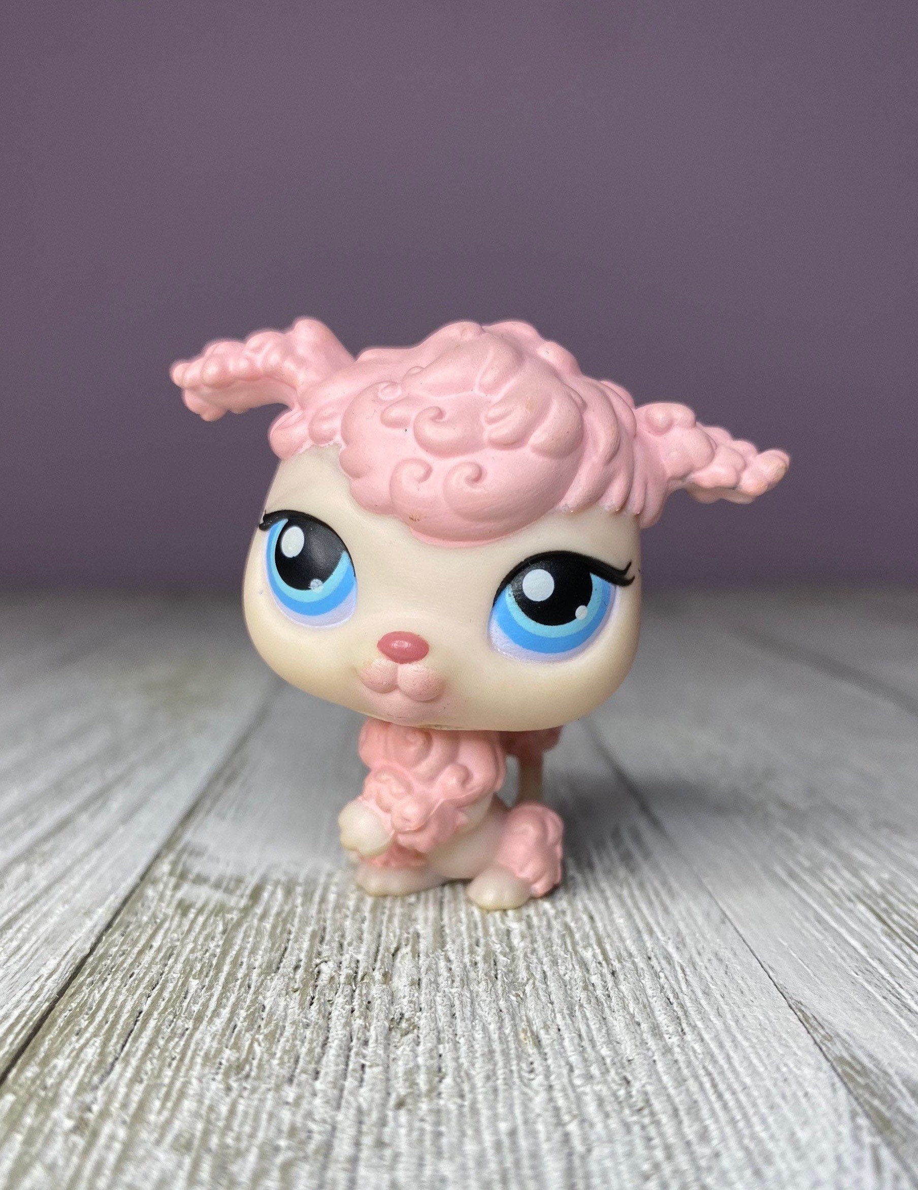 LPS Pink Poodle W blue Eyes hasbro 2004 Littlest Pet Shop Discoloration flaws Etsy Singapore