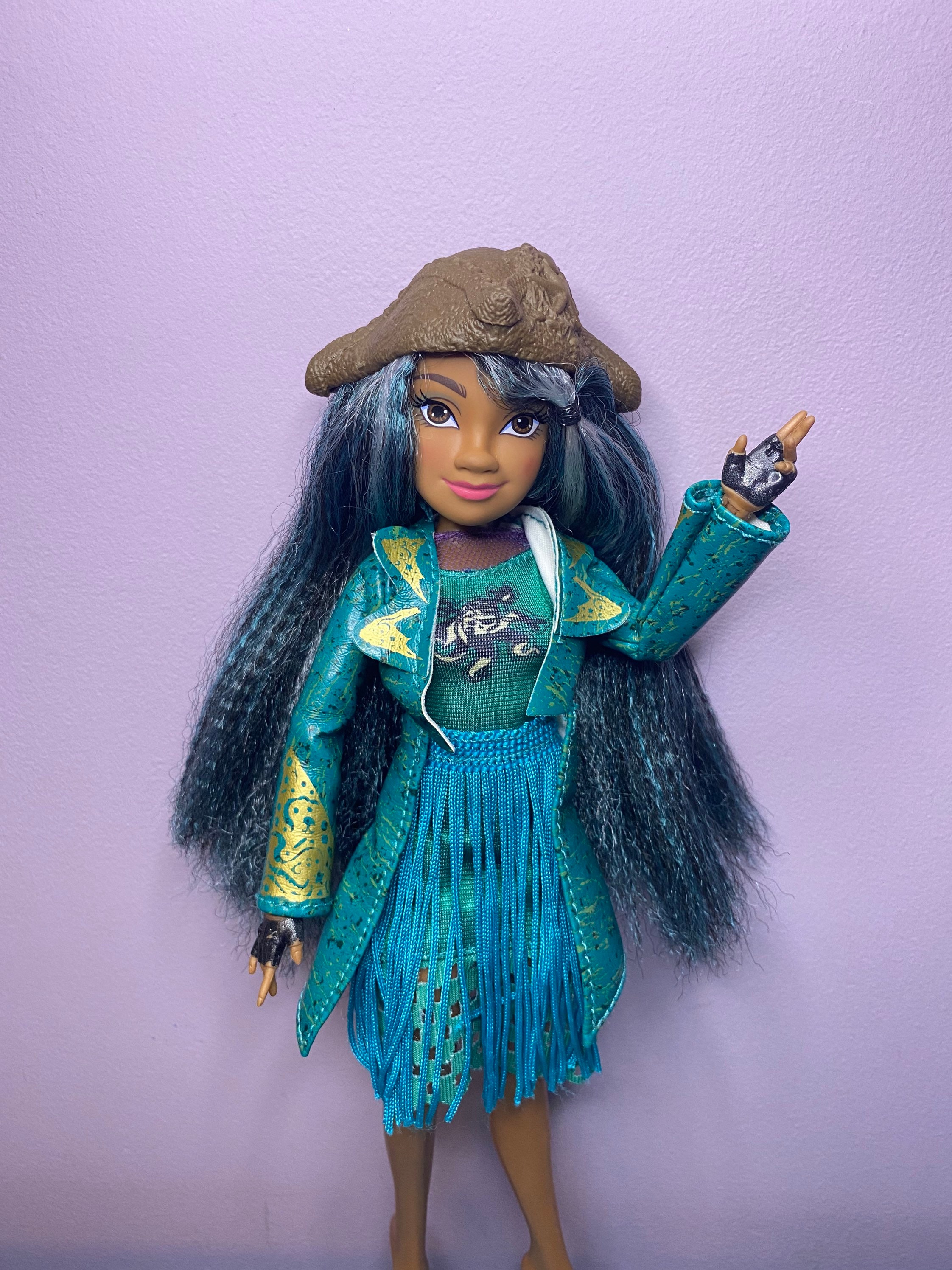 Descendants Uma custom american girl doll blue hair and brown eyes