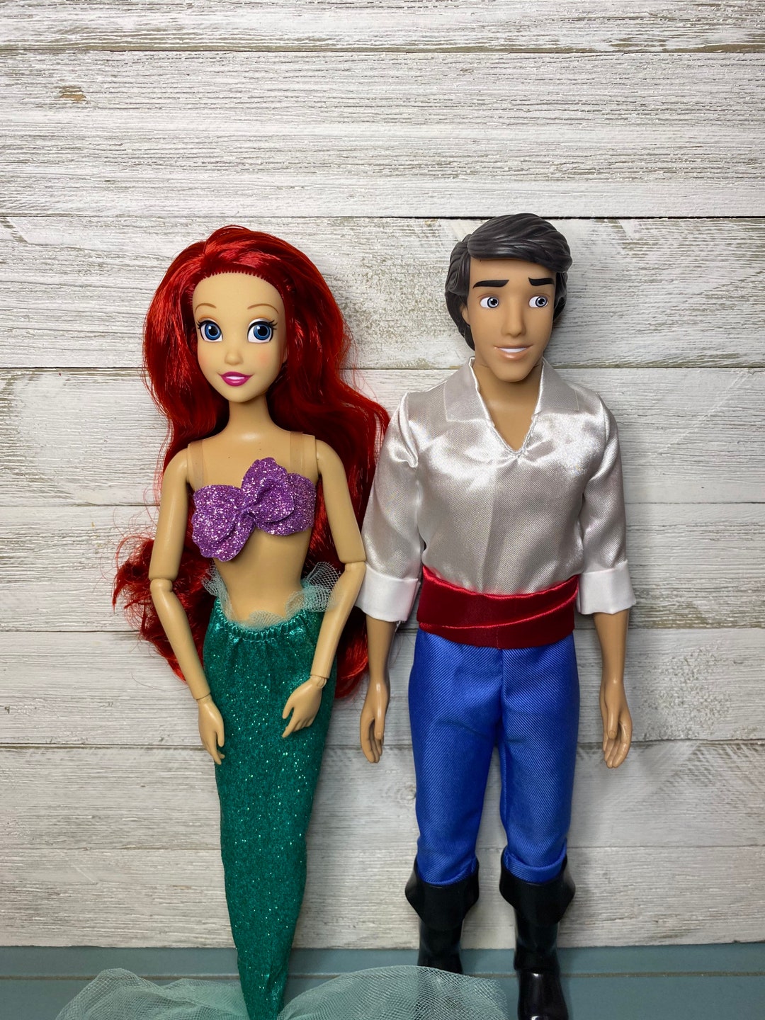 Disney the Little Mermaid 12 Prince Eric and 11.5 Ariel Dolls disney ...