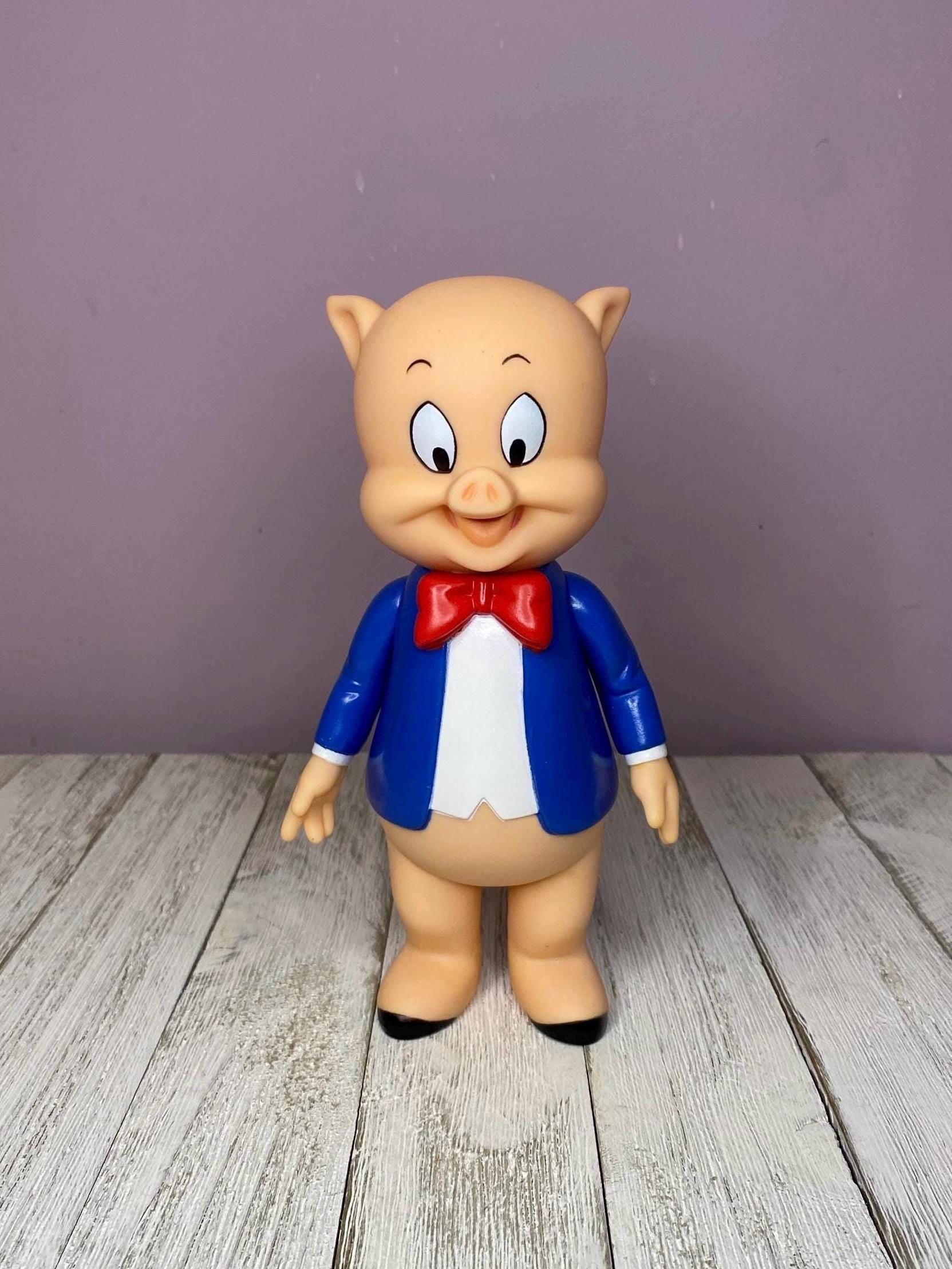 1995 Looney Tunes Porky Pig 7” Large Vinyl Figure Warner Brothers
