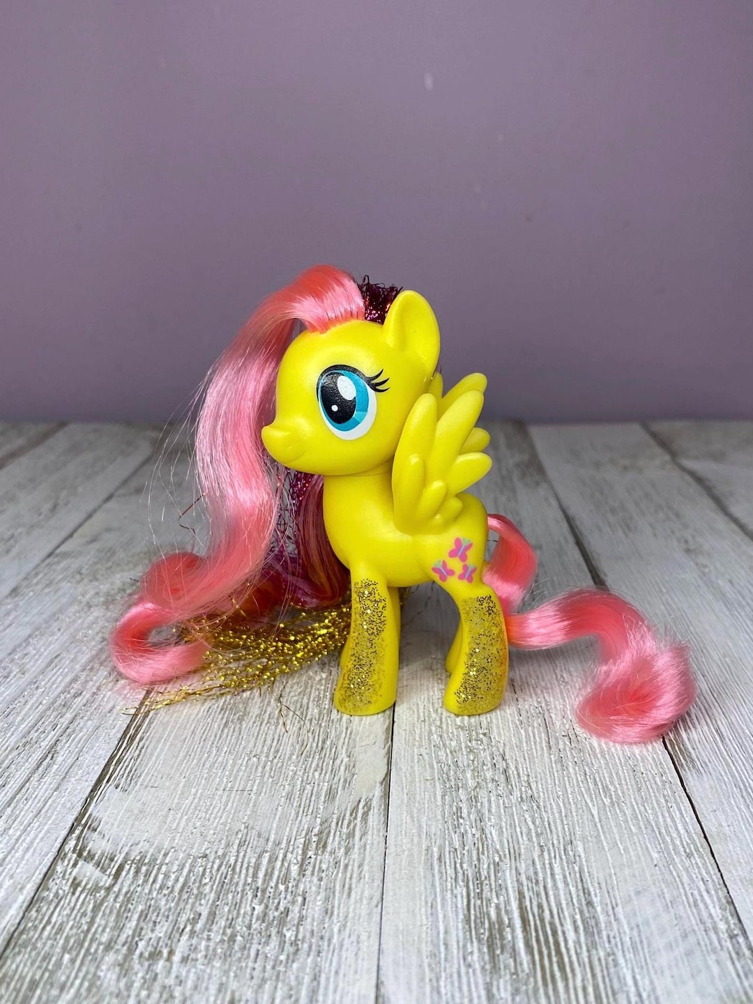 MLP G4 Reboot Fluttershy 3.25 Brushable Pony W/tinsel Hair hasbro, My(02)