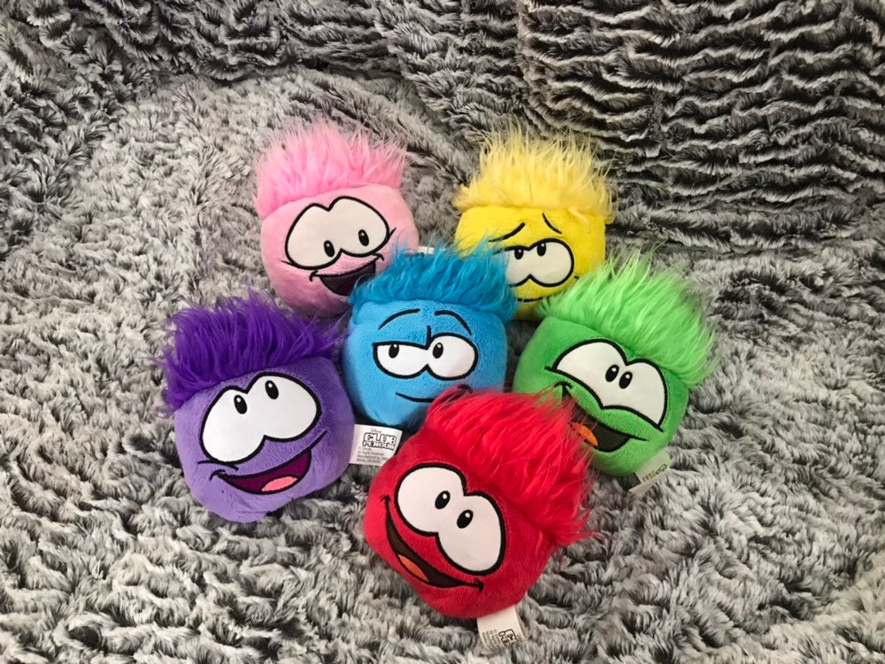 6 Club Penguin Puffles Plush 5 Bean Bags