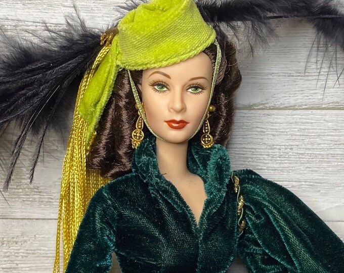 Barbie Gone With the Wind Scarlett Ohara Vivien Leigh Barbie Doll the Drapery Dress timeless