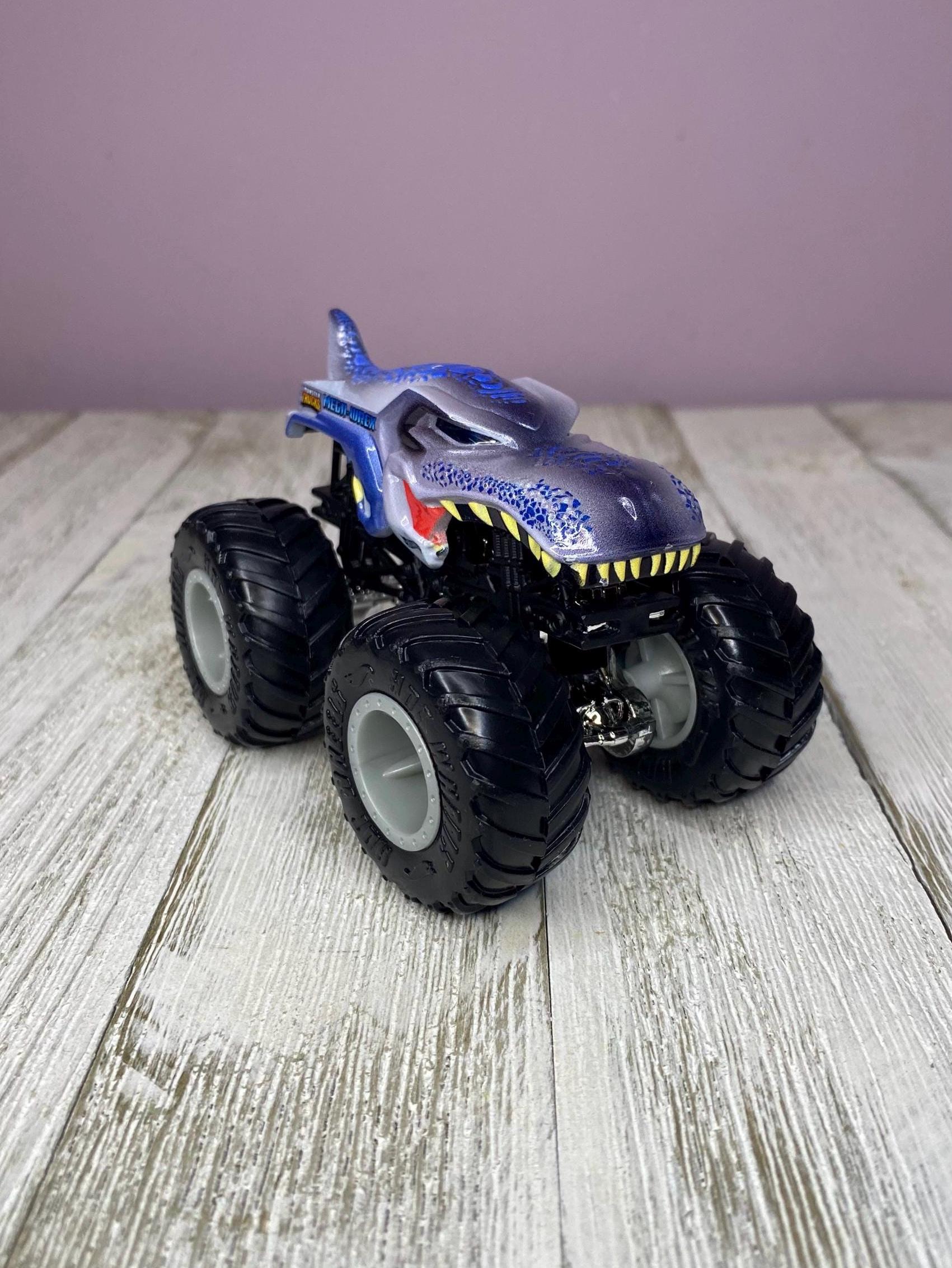 Hot Wheels Monster Trucks Mega-wrex Dinosaur Shark Grey and Blue