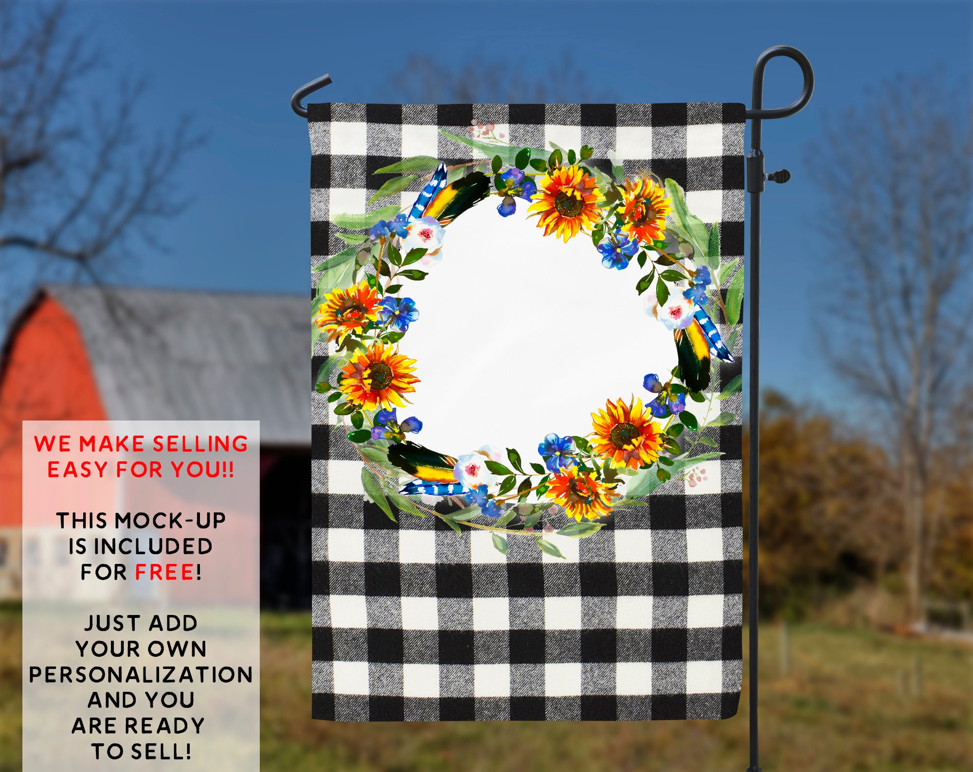 Garden Yard Flag Png. Includes 2 Versions &amp; 2 Free Mock