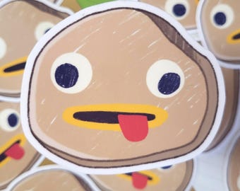 Googly eyes garden rock fact sticker || 3" sticker